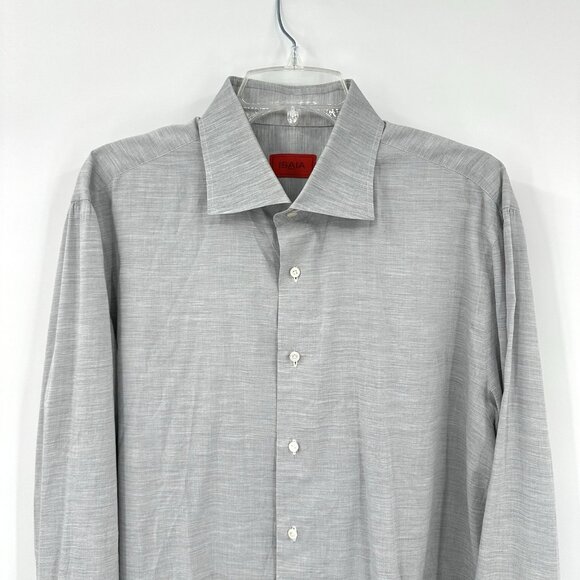 Isaia Other - ISAIA NAPOLI dress shirt long sleeve designer made in italy gray 17.5 44